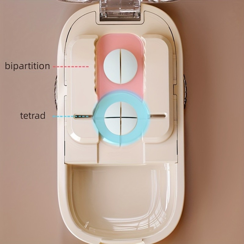 LDQ Portable Pill Cutter & Divider  Accurate One-to-Two Tablet Splitter with Easy-to-Use Medication Organizer Case