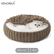 KEMORELA Calming Warm Kitten Bed Round Hooded Plush Cat Cave