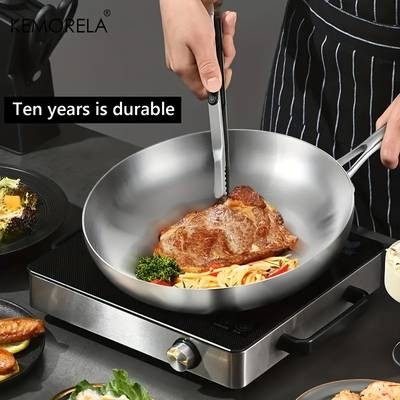 KEMORELA 304 Stainless Steel Nonstick Frying Pan Easy-Clean Essential Pan for Eggs & Omelets