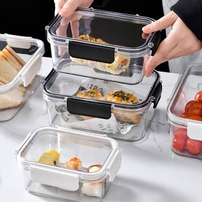 Awaoko 6pcs 16oz Fresh-Keeping Storage Boxes Transparent Snap-Lock Acrylic Containers