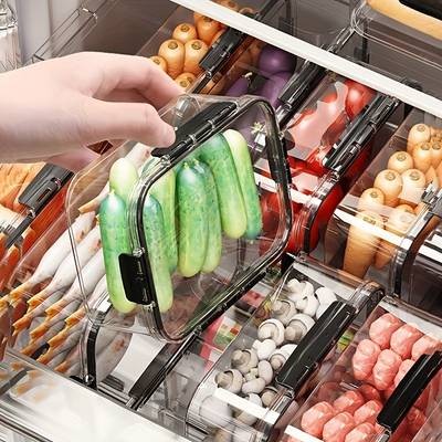 Awaoko 6pcs 16oz Fresh-Keeping Storage Boxes  Transparent Snap-Lock Acrylic Containers