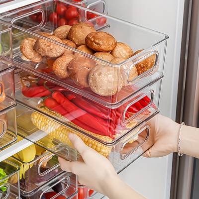 Awaoko 6pcs Transparent Refrigerator Storage Containers Durable, Multi-Purpose Fridge & Pantry Organisers
