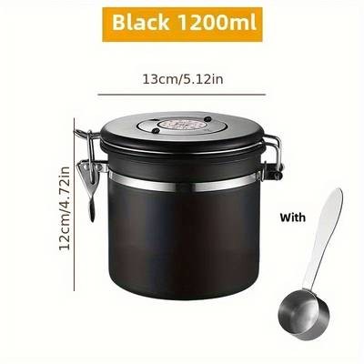 Awaoko 304 Stainless Steel Airtight Container Set (2pcs) 1 Airtight Canister + 1 Spoon