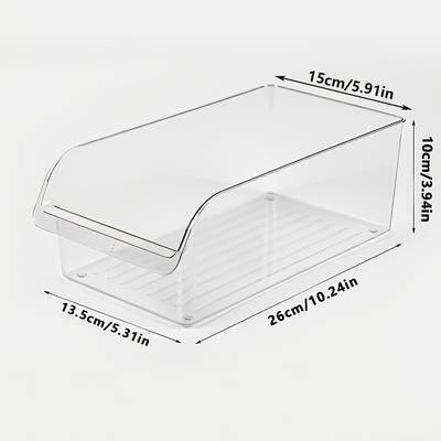 Awaoko 6pcs Large-Capacity Transparent Refrigerator Storage Boxes Stackable PET Organiser Bins