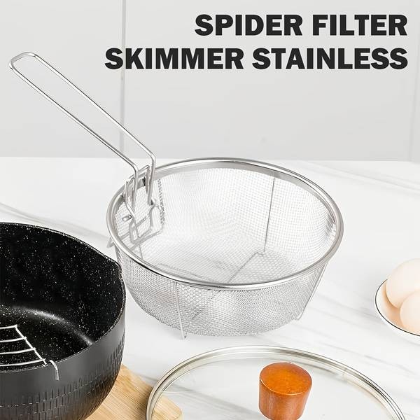 Awaoko 2pcs Stainless Steel Baking Basket Set Heavy-Duty 304 Mesh Fry Baskets with Hooks & Legs
