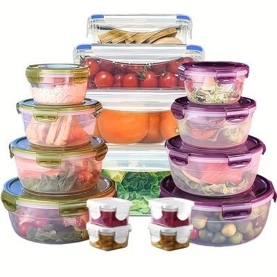 Awaoko 12pcs Airtight Rectangle Storage Container Set (6 Lids + 6 Containers) Microwaveable & Fridge-Safe