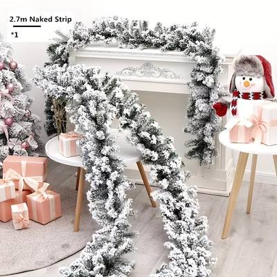 NLDD 274.32cm Christmas Garland with Pine Cones & Red Berries Realistic Artificial Holiday Decoration