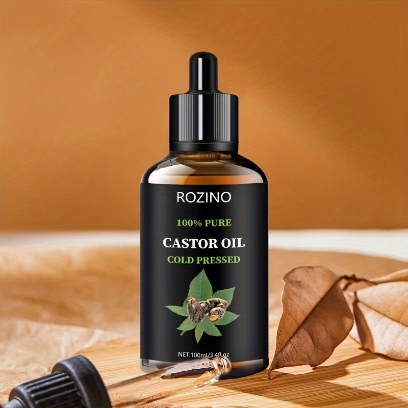ROZINO Unrefined Castor Oil Cold-Pressed Hair, Skin & Nail Care Solution
