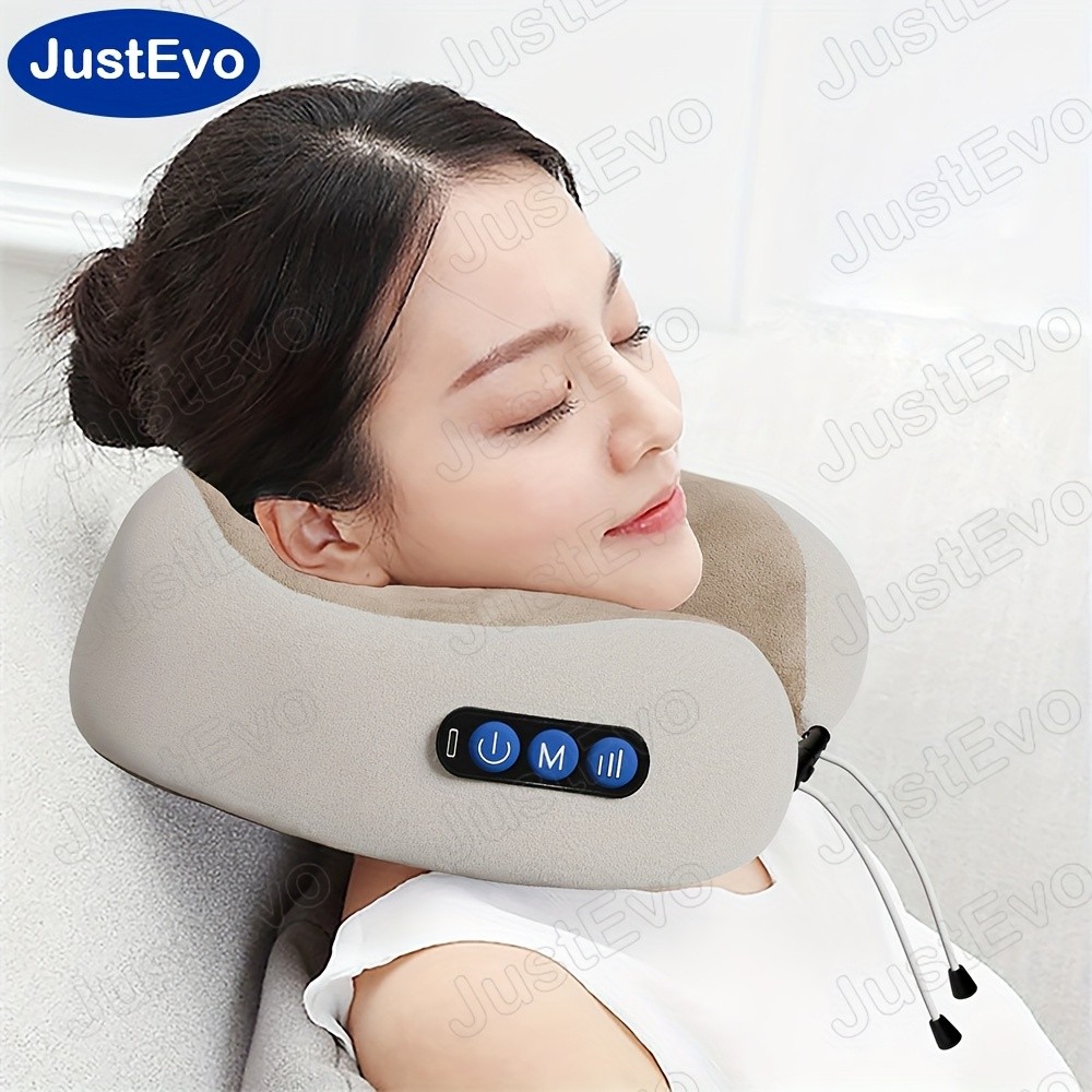 JUSTEVO PORTABLE U-SHAPED MEMORY FOAM ACUPRESSURE MASSAGER PILLOW