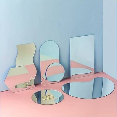 YIMUWN 7pcs Acrylic Mirror Photography Prop Set Reflective Background Sheets for Professional Product Shoots