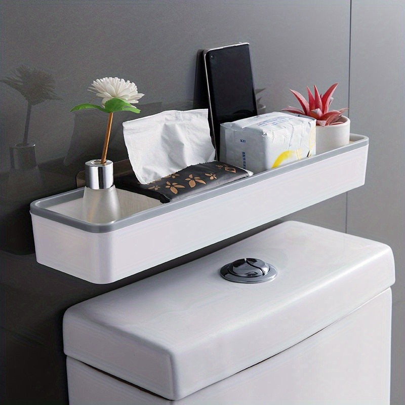 LDQ No-Drill Toilet Caddy & Dispenser Wall-Mounted Storage Tray for Effortless NZ Bathroom Organisation