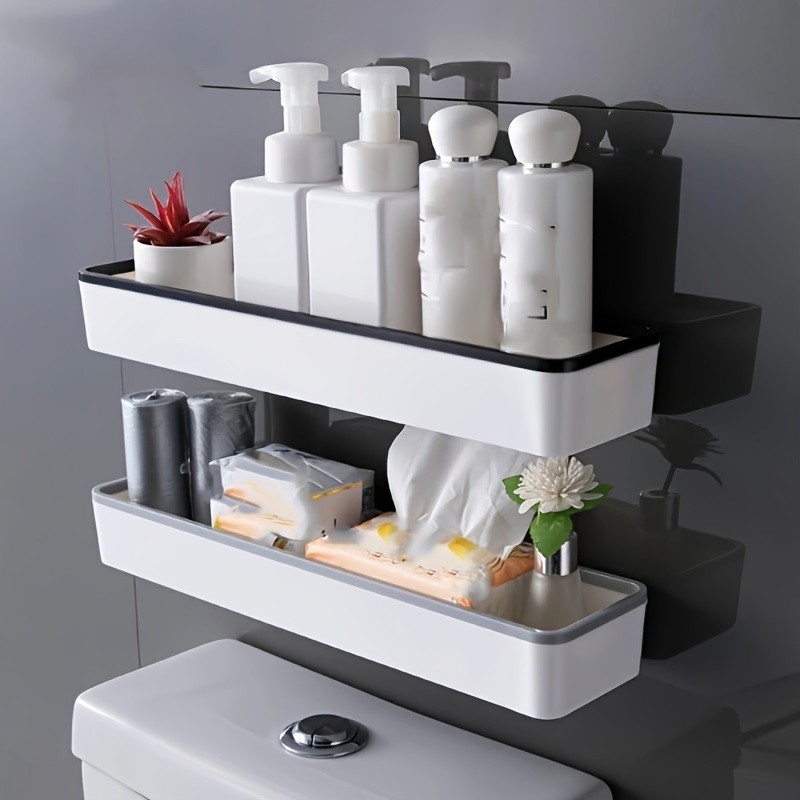 LDQ No-Drill Toilet Caddy & Dispenser Wall-Mounted Storage Tray for Effortless NZ Bathroom Organisation