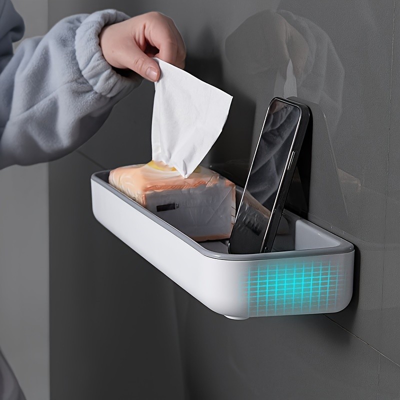 LDQ No-Drill Toilet Caddy & Dispenser Wall-Mounted Storage Tray for Effortless NZ Bathroom Organisation