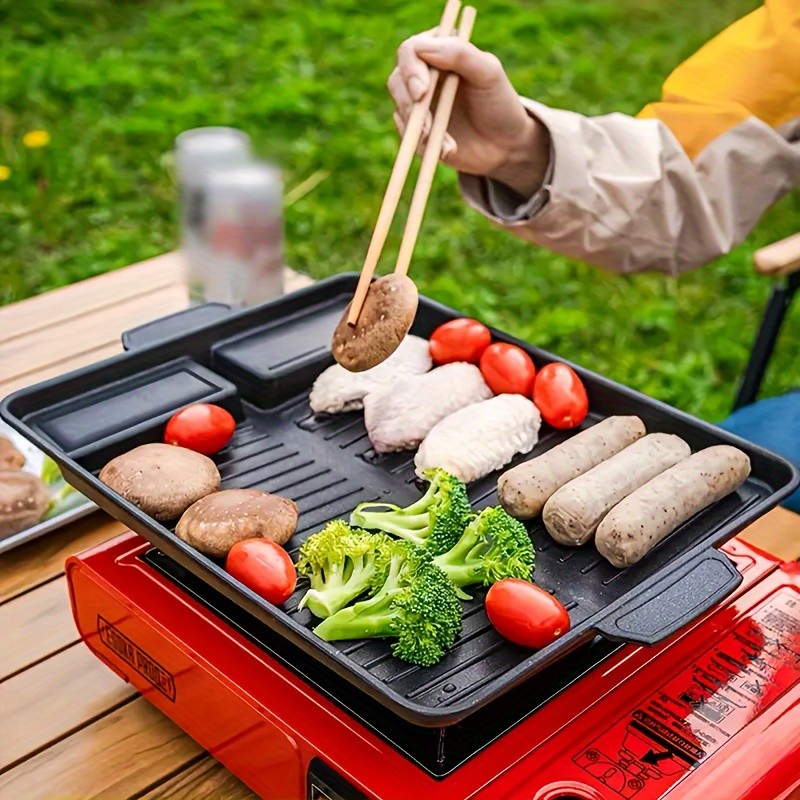LDQ Smokeless Non-Stick Grill Pan Durable Aluminium Alloy Rectangular Tray for Easy NZ Indoor & Outdoor BBQ