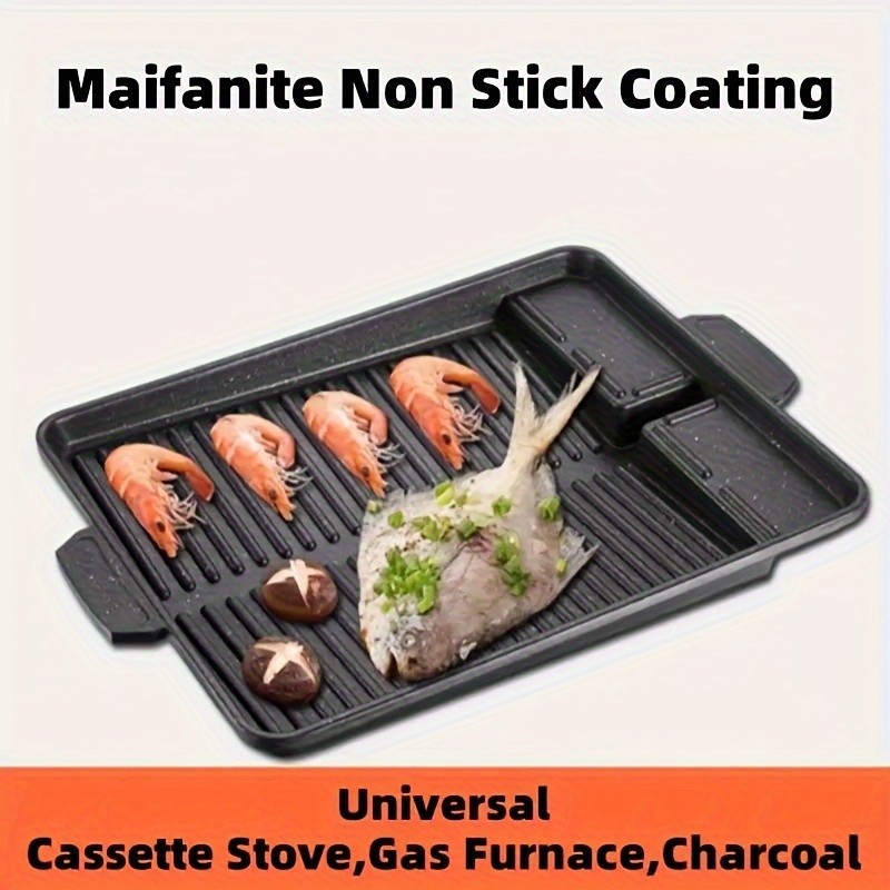 LDQ Smokeless Non-Stick Grill Pan Durable Aluminium Alloy Rectangular Tray for Easy NZ Indoor & Outdoor BBQ