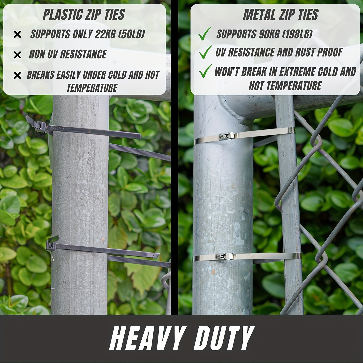 LDQ Heavy-Duty Stainless Steel Zip Ties 100pcs Rustproof Self-Locking Fasteners for NZ Vehicles, Machinery & Outdoor Use