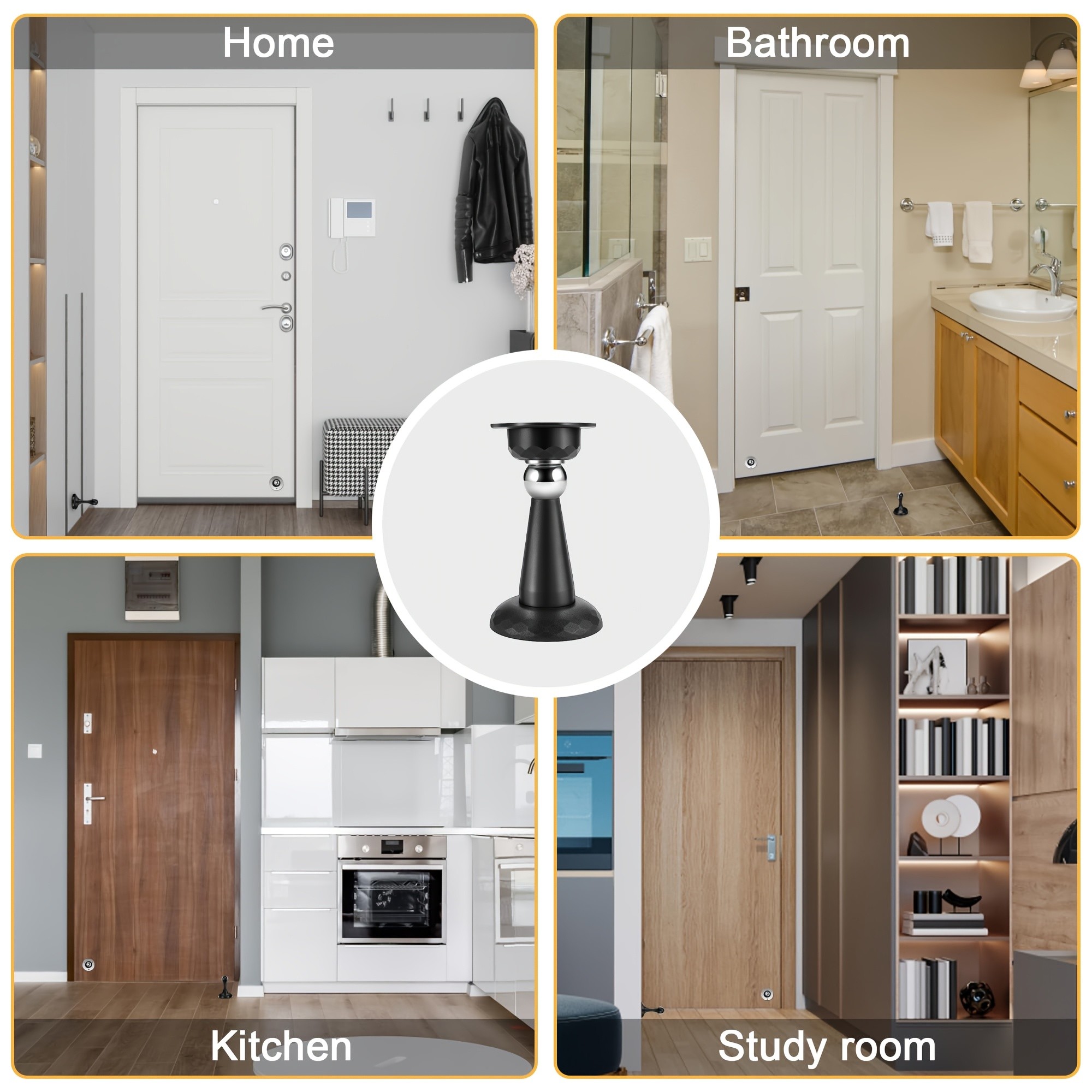 MCMLS Heavy-Duty Magnetic Door Stopper No-Drill Anti-Slam Holder for Safe & Modern NZ Home Spaces