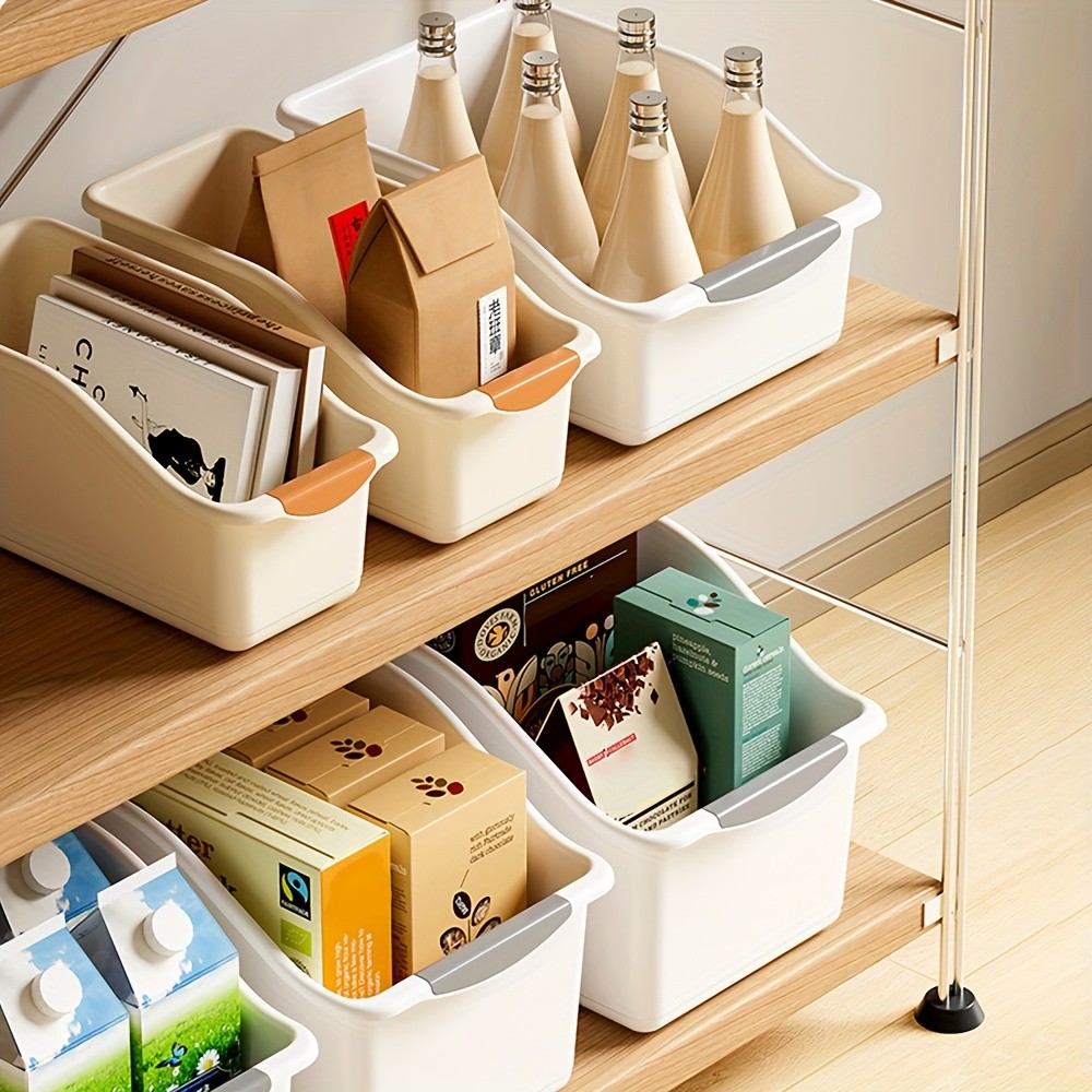 MCMLS Curved-Design Storage Box Set Heavy-Duty Multi-Compartment Bins for Smart NZ Kitchen & Home Organisation
