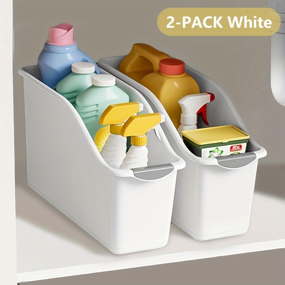 MCMLS Curved-Design Storage Box Set Heavy-Duty Multi-Compartment Bins for Smart NZ Kitchen & Home Organisation