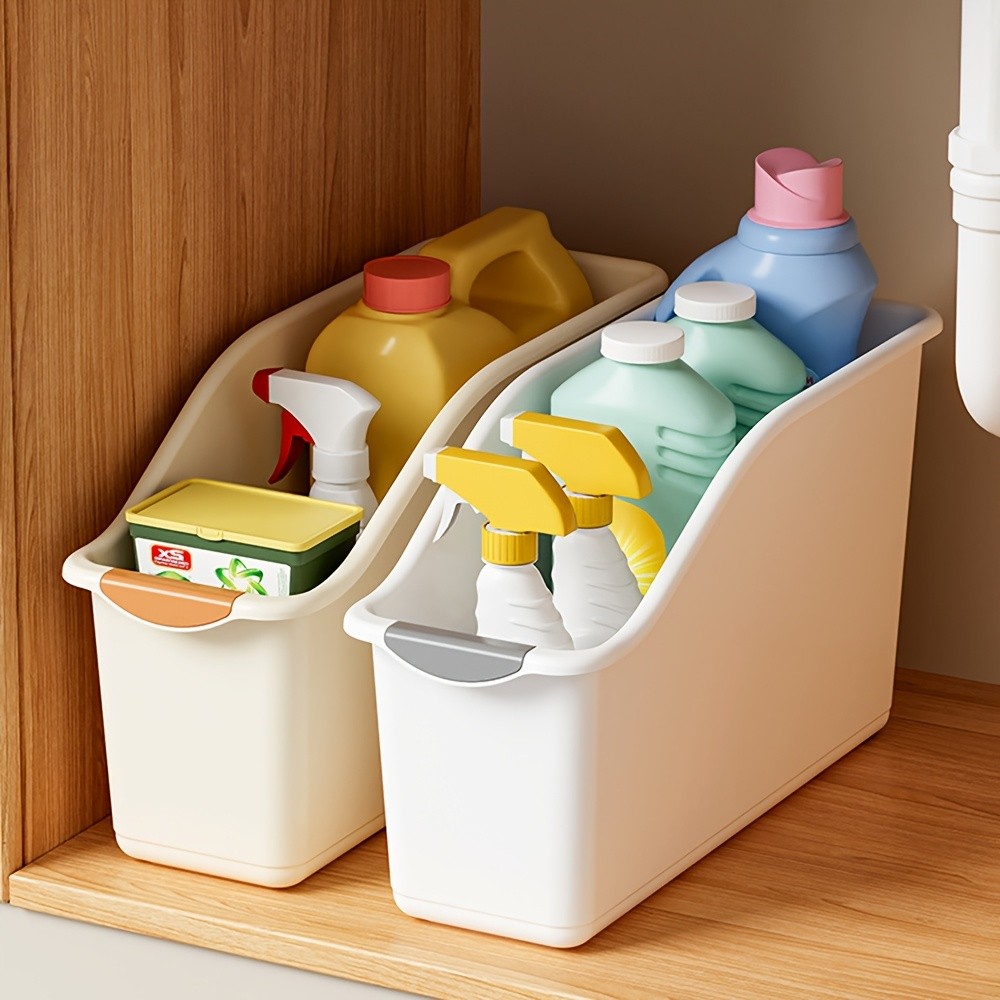 MCMLS Curved-Design Storage Box Set Heavy-Duty Multi-Compartment Bins for Smart NZ Kitchen & Home Organisation