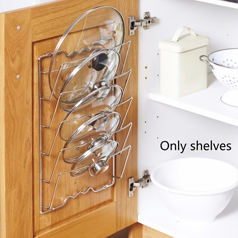 MCMLS Vertical Metal Pot Lid Rack Heavy-Duty Multi-Tier Space-Saving Holder for NZ Cabinets & Pantries