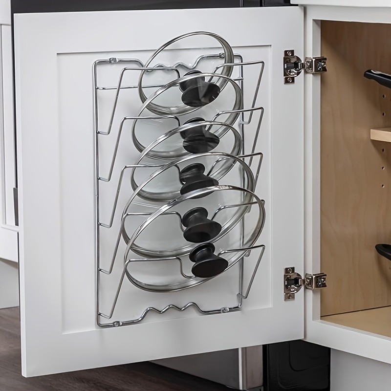 MCMLS Vertical Metal Pot Lid Rack Heavy-Duty Multi-Tier Space-Saving Holder for NZ Cabinets & Pantries