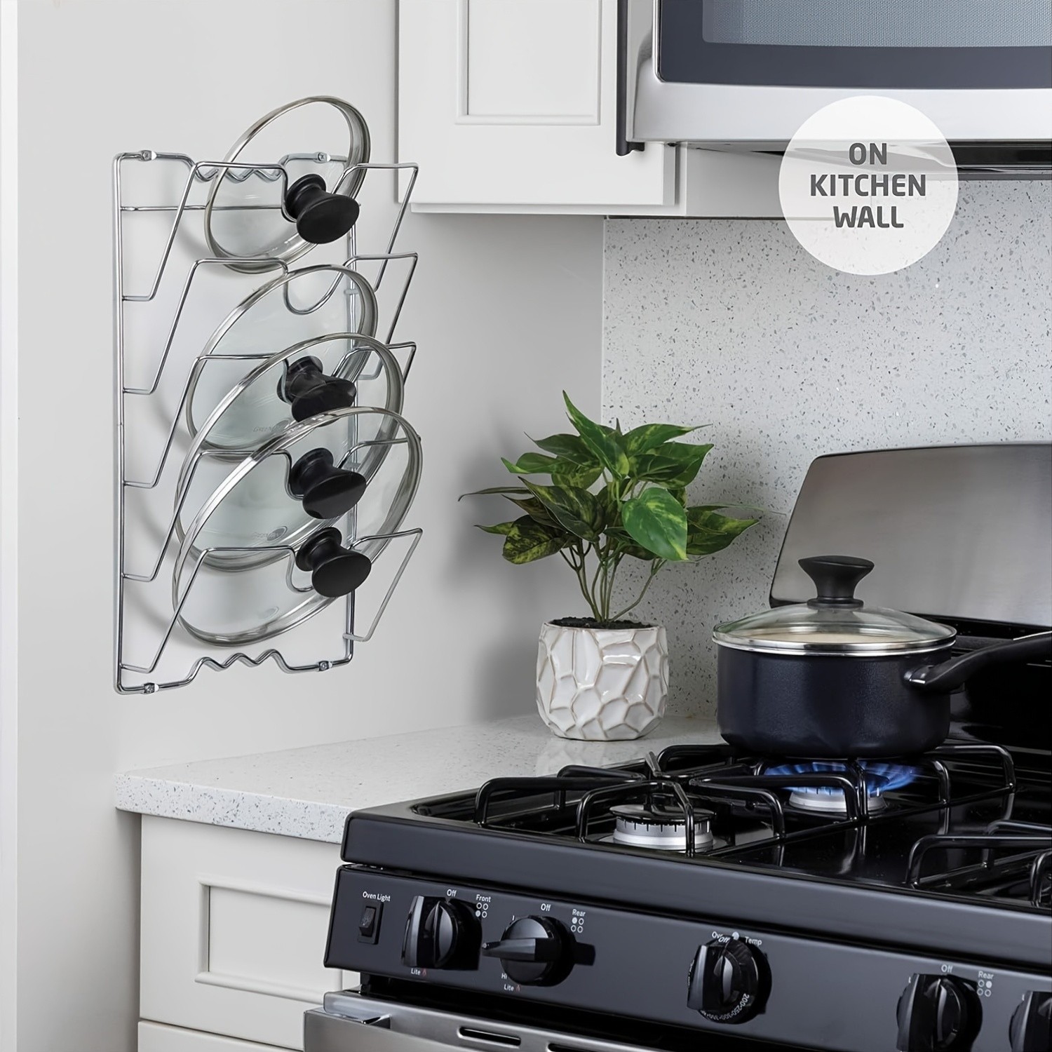 MCMLS Vertical Metal Pot Lid Rack Heavy-Duty Multi-Tier Space-Saving Holder for NZ Cabinets & Pantries
