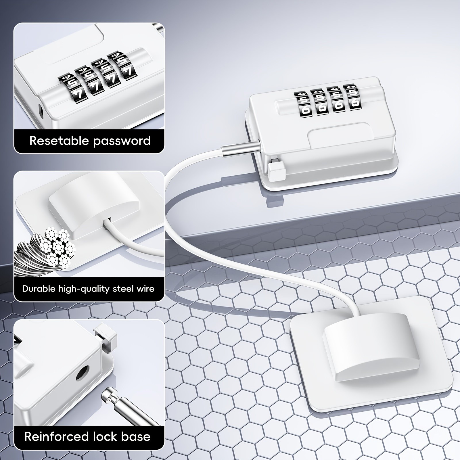 MCMLS Easy-Install Password Door Lock Set No-Drill Multi-Surface Security Solution for NZ Homes & Appliances
