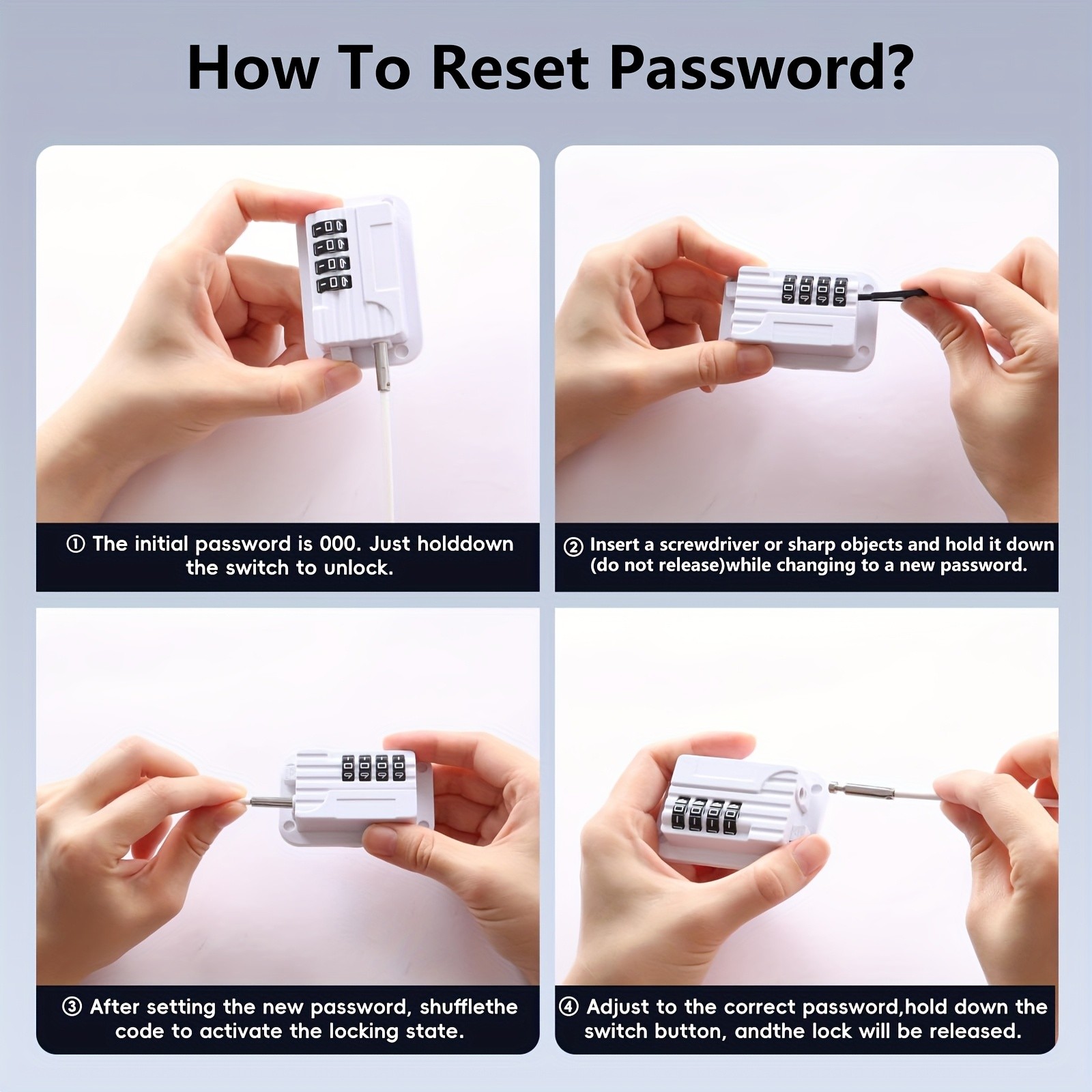 MCMLS Easy-Install Password Door Lock Set No-Drill Multi-Surface Security Solution for NZ Homes & Appliances