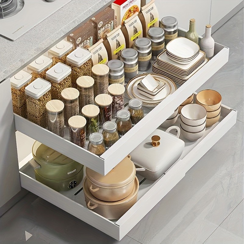 MCMLS Expandable Pull-Out Cabinet Rack Heavy-Duty Adjustable Under-Sink Organizer for NZ Kitchens & Pantries