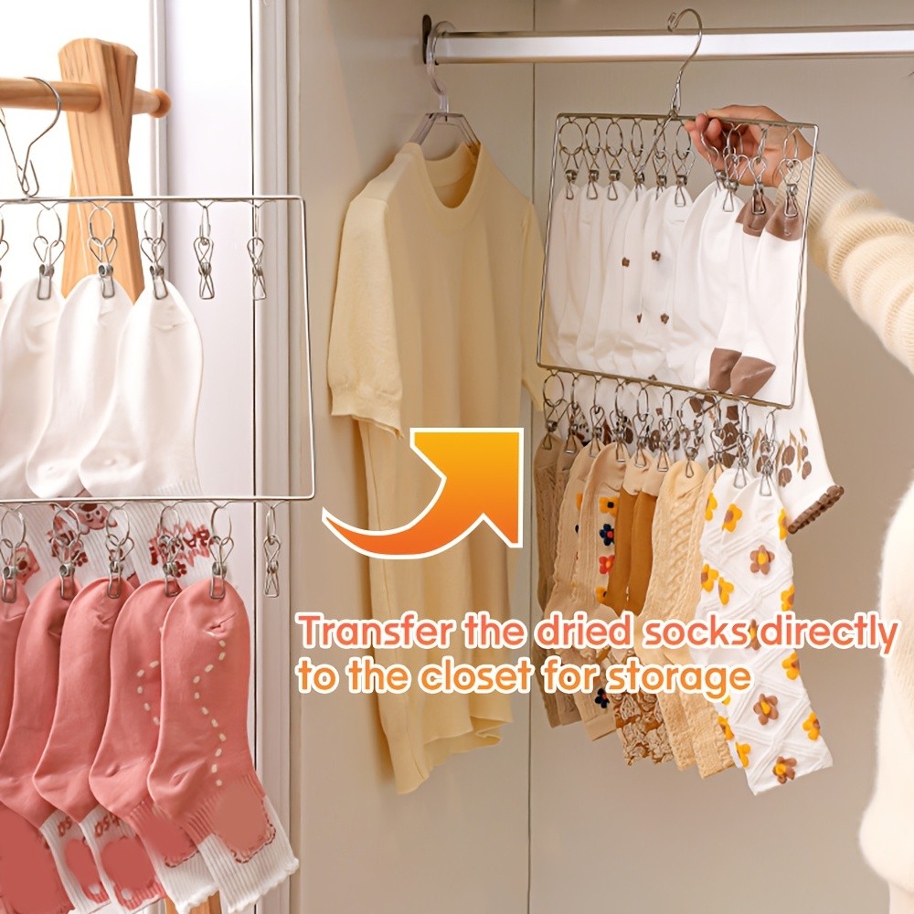MCMLS Heavy-Duty Stainless Steel 2-Tier Hat Hanger Organizer 20-Clip Over-Door/ Ceiling Mount for NZ Closet & Laundry Storage