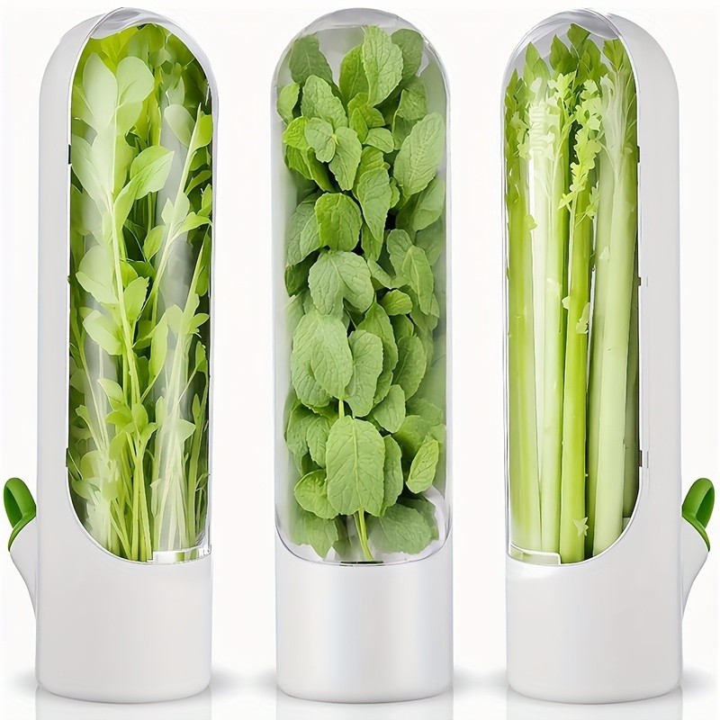 YUHUPHYLLIC Herb & Vegetable Preservation Pod Fresh Coriander & Mint Container for Long-Lasting NZ Fridge Storage