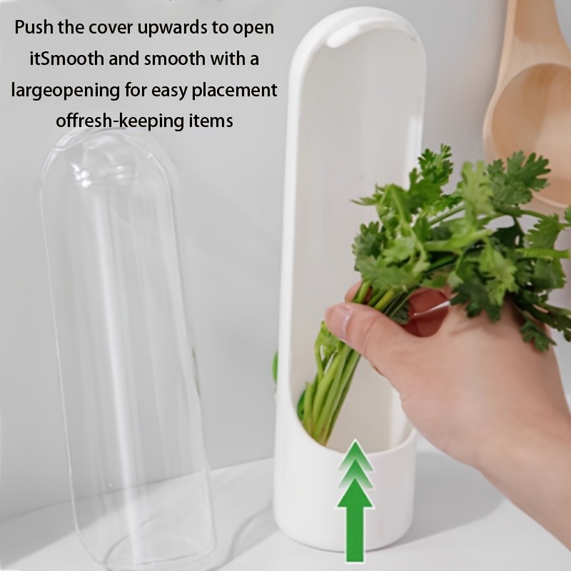 YUHUPHYLLIC Herb & Vegetable Preservation Pod Fresh Coriander & Mint Container for Long-Lasting NZ Fridge Storage
