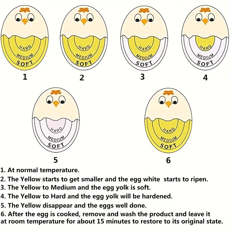 YUHUPHYLLIC Changing Egg Timer & Boiled Egg Holder Easy-to-Read Timer for Perfect NZ Soft & Hard Boiled Eggs