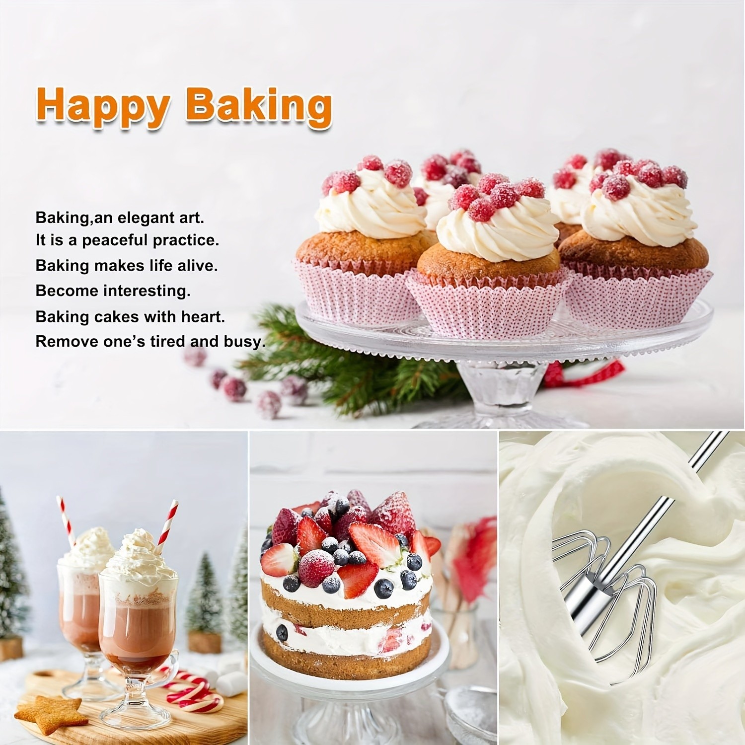 YUHUPHYLLIC Stainless Steel Semi-Automatic Hand Whisk 3-Loop Manual Whisk for Efficient Mixing & Milk Foam in NZ Kitchens