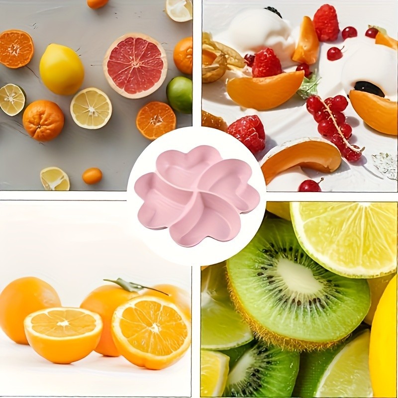 YUHUPHYLLIC Heart-Shaped Divided Fruit Tray Reusable Snack & Dessert Platter for NZ Parties & Home Use