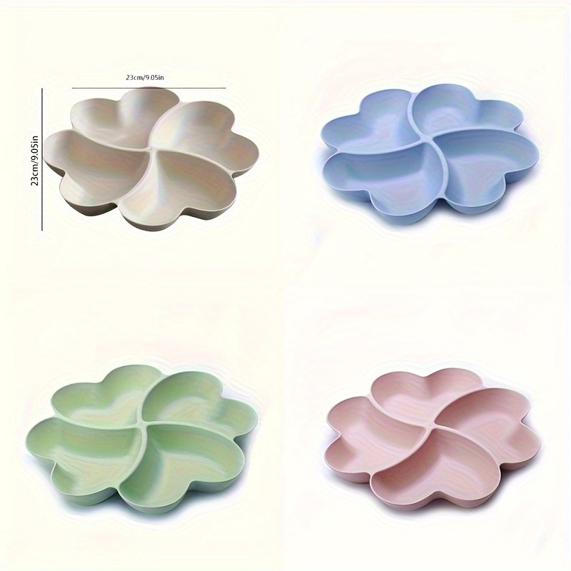YUHUPHYLLIC Heart-Shaped Divided Fruit Tray Reusable Snack & Dessert Platter for NZ Parties & Home Use