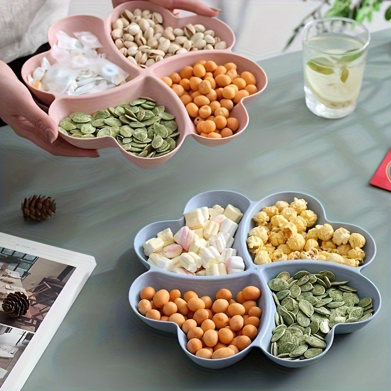 YUHUPHYLLIC Heart-Shaped Divided Fruit Tray Reusable Snack & Dessert Platter for NZ Parties & Home Use