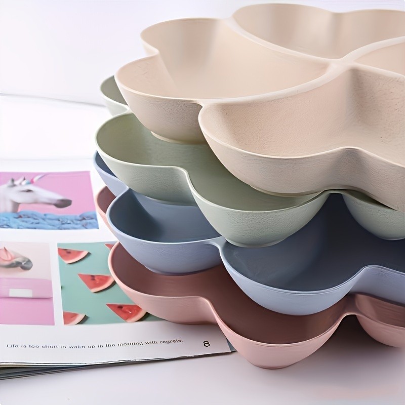 YUHUPHYLLIC Heart-Shaped Divided Fruit Tray Reusable Snack & Dessert Platter for NZ Parties & Home Use
