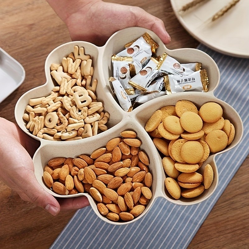 YUHUPHYLLIC Heart-Shaped Divided Fruit Tray Reusable Snack & Dessert Platter for NZ Parties & Home Use