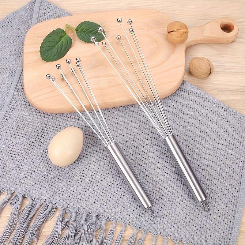 YUHUPHYLLIC 25.4cm Stainless Steel Bead Whisk Handheld Egg, Cream & Sauce Whisk for NZ Kitchens