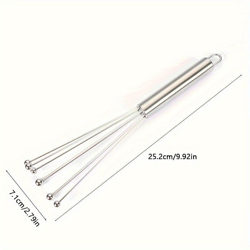 YUHUPHYLLIC 25.4cm Stainless Steel Bead Whisk Handheld Egg, Cream & Sauce Whisk for NZ Kitchens