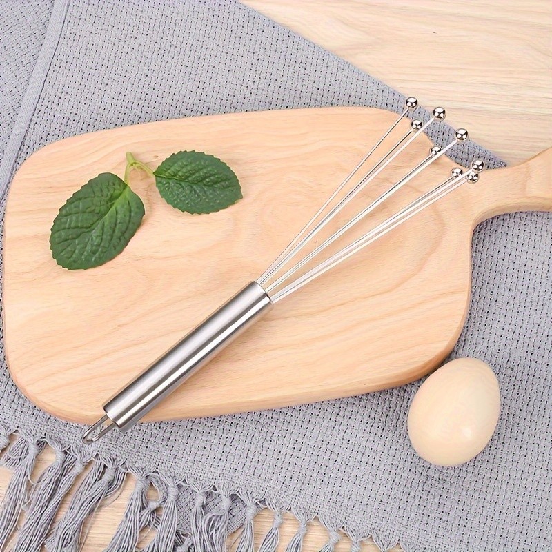 YUHUPHYLLIC 25.4cm Stainless Steel Bead Whisk Handheld Egg, Cream & Sauce Whisk for NZ Kitchens