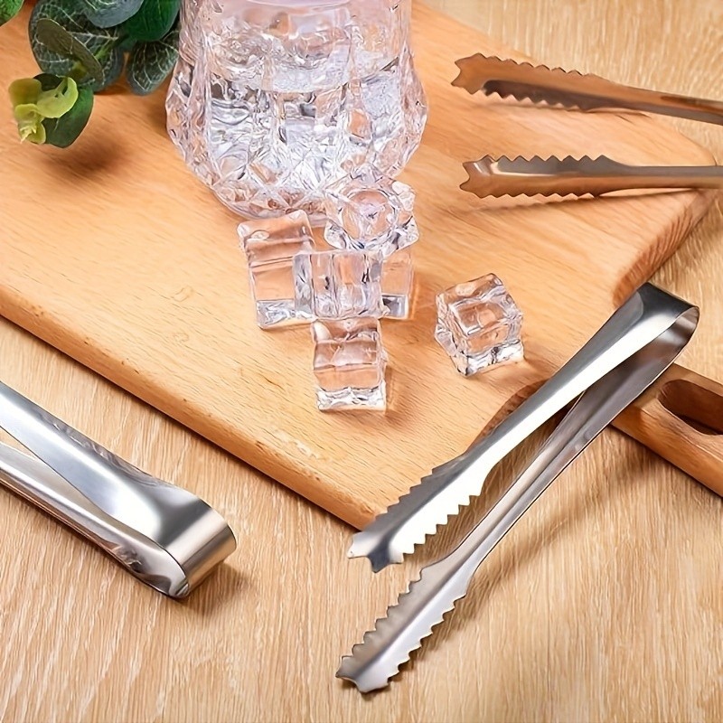 YUHUPHYLLIC Stainless Steel Ice Tongs Multifunctional Food Tongs for NZ Kitchens, BBQs, and Buffets