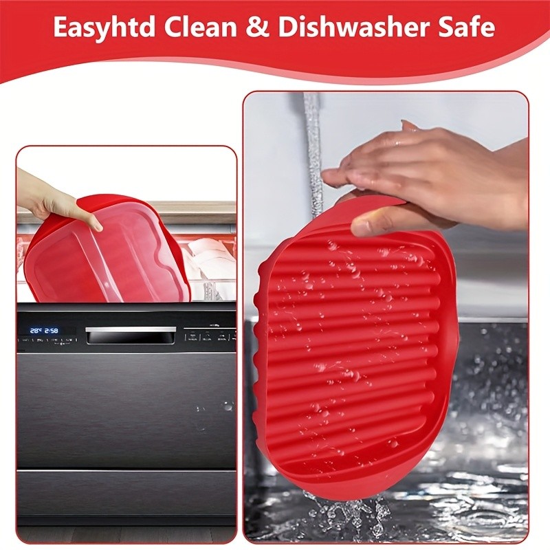 YUHUPHYLLIC Microwave Bacon Cooker Tray with Lid Non-Slip, Fat-Draining Design for Quick Bacon Prep in NZ Kitchens