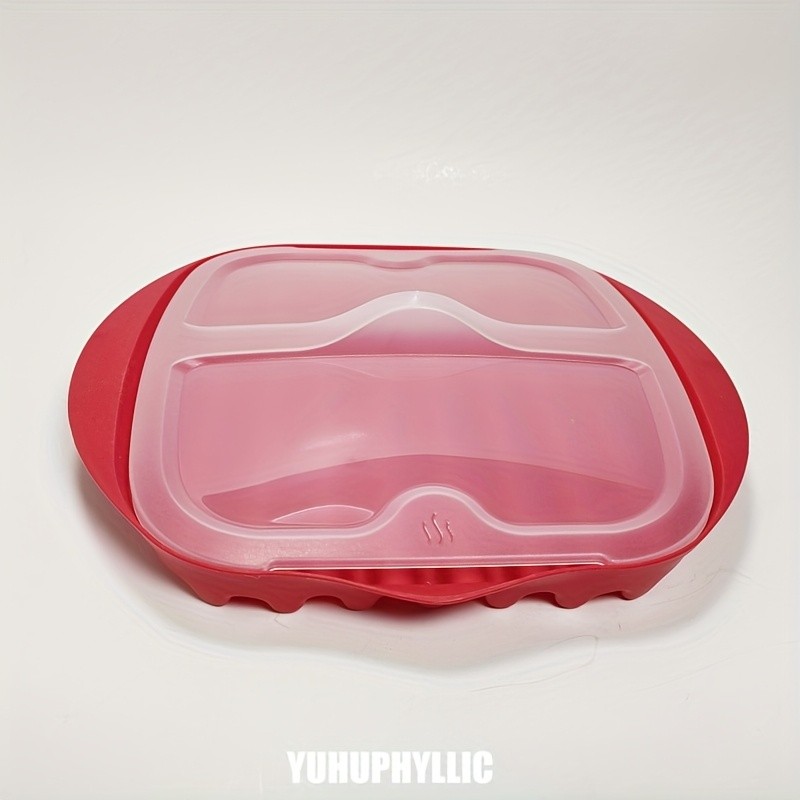 YUHUPHYLLIC Microwave Bacon Cooker Tray with Lid Non-Slip, Fat-Draining Design for Quick Bacon Prep in NZ Kitchens