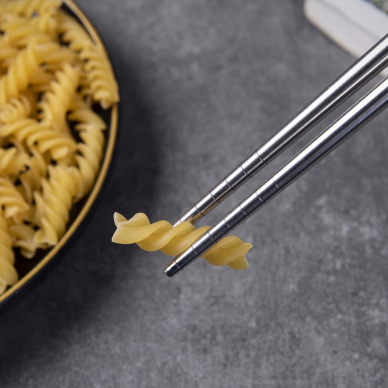 YUHUPHYLLIC 4 Pairs Stainless Steel Chopsticks Reusable, Non-Slip, Dishwasher Safe Utensils for NZ Dining