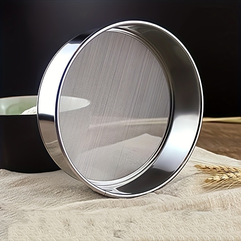 YUHUPHYLLIC Stainless Steel Fine Mesh Flour Sifter Multi-Functional Tool for Cakes, Tarts, and Breads