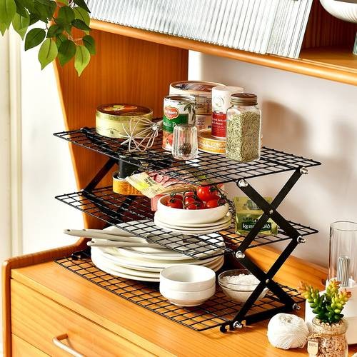 FARIDABIO 3/4 Layer Stackable Folding Cooling Rack Heavy-Duty Metal Construction for Baking & Outdoor Use