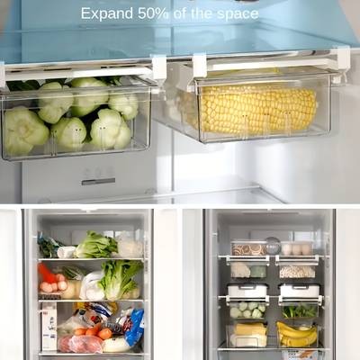 FARIDABIO 2pcs Refrigerator Storage Box Wall Hanging, Space-Saving Food Storage Organizer